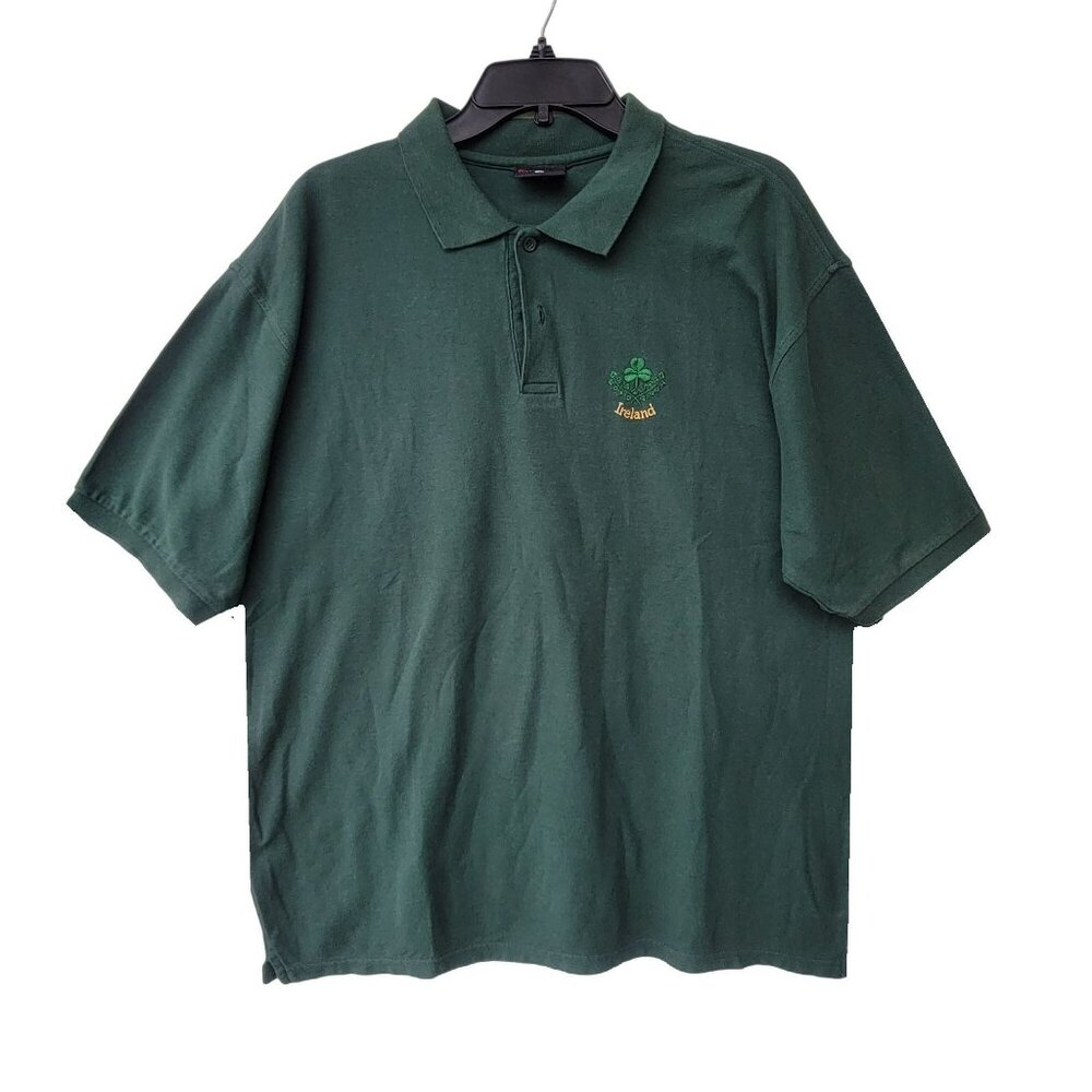 ⭐Shandon Size XL Men's Logo Golf Polo T-shirt Shamrock Embroidered Top Green⭐